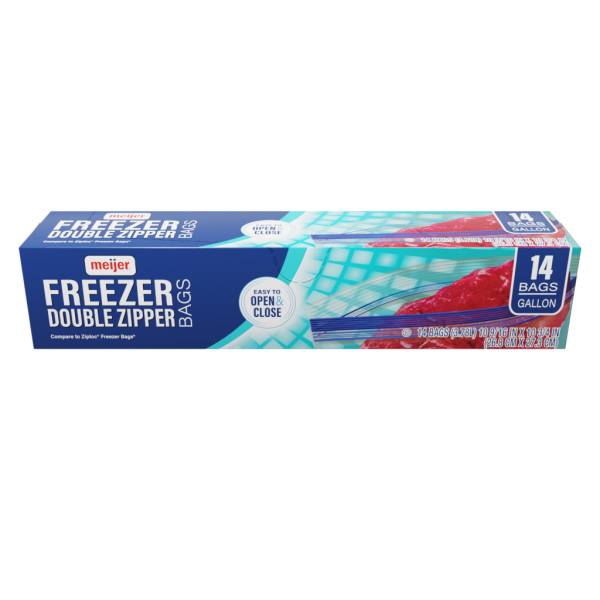 Meijer Re-Closable Double Zipper Gallon Freezer Bags (14 ct)