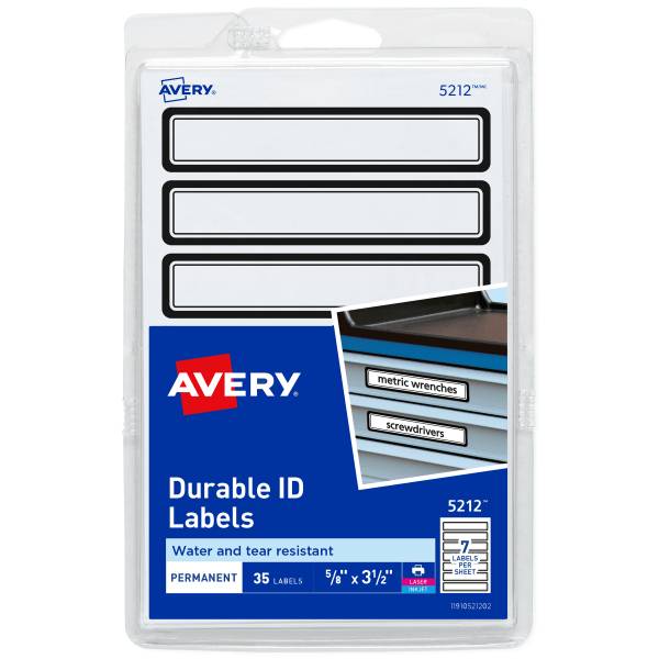 Avery Durable Black Border Id Labels (35 ct)