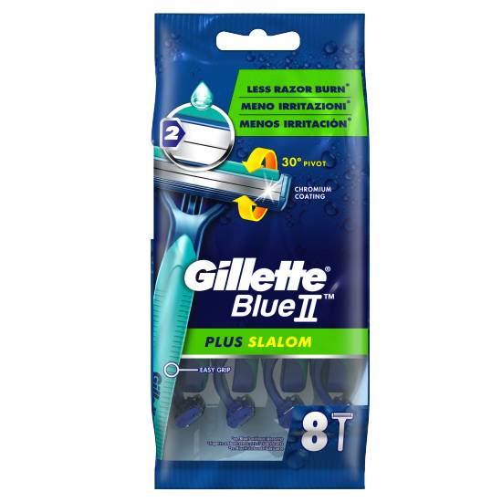 Gillette Blueii Plus Slalom Men's Disposable Razors X8