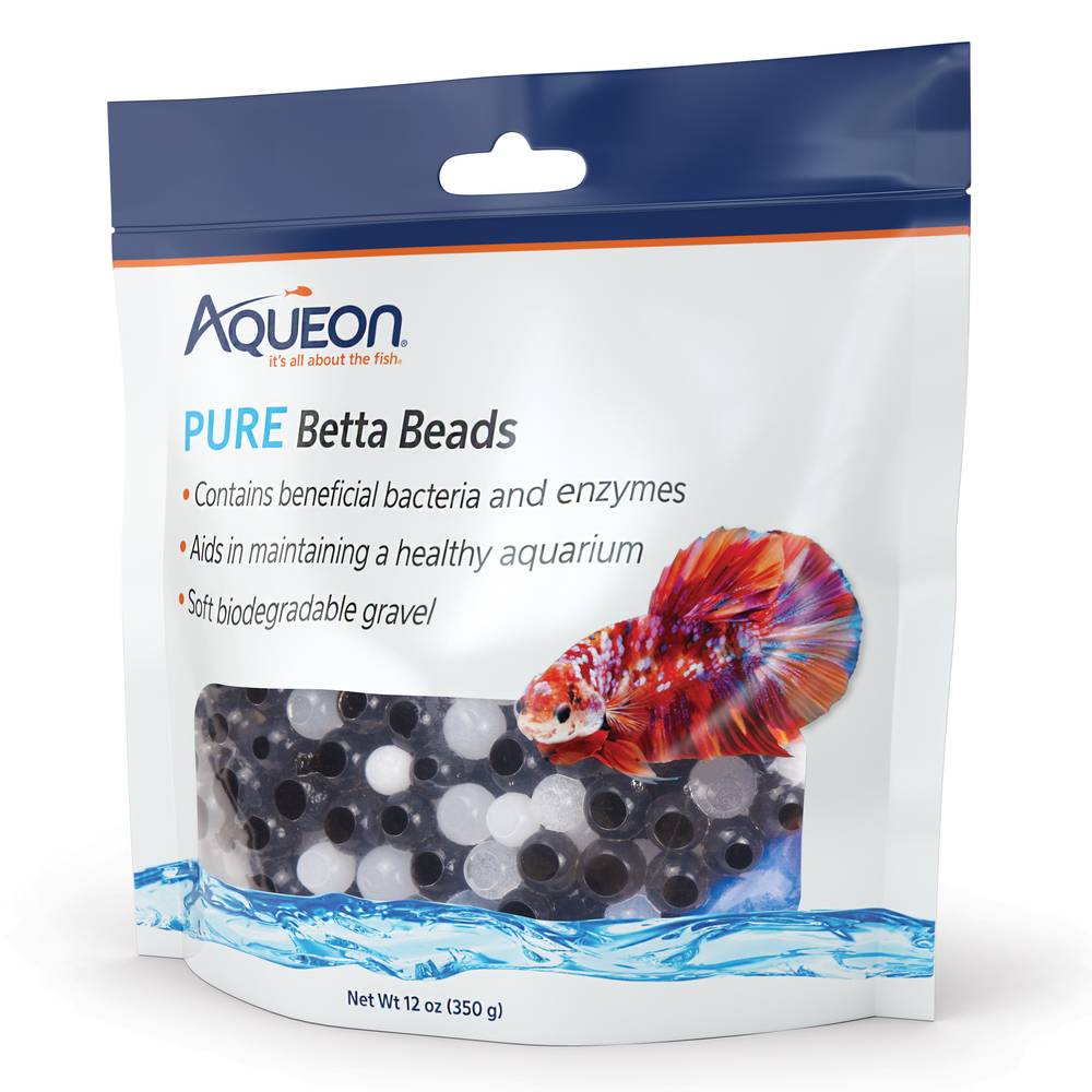 Aqueon Betta Beads Black & White One Pouch