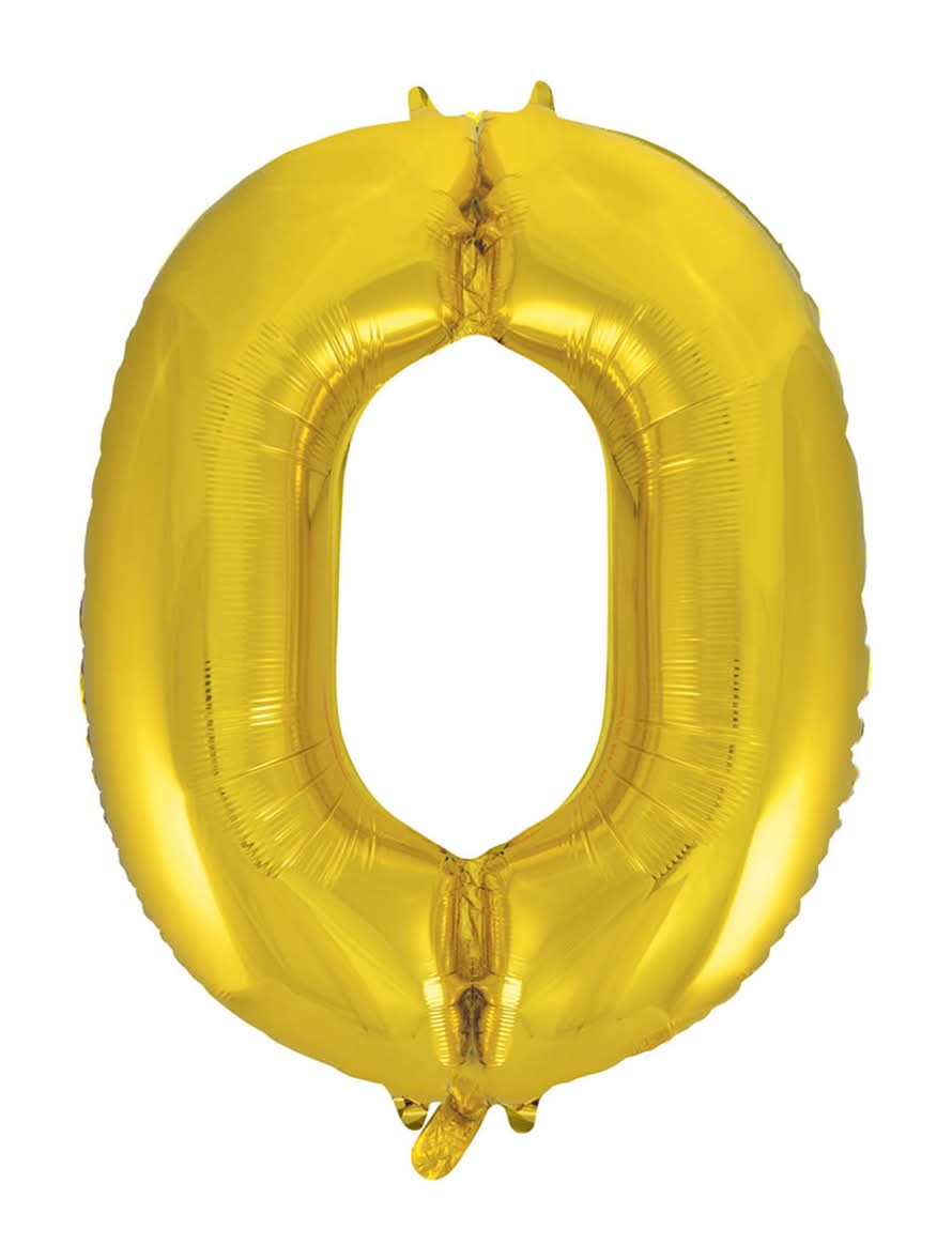 321 Party! 34" Giant Foil Gold Number 0 Balloon