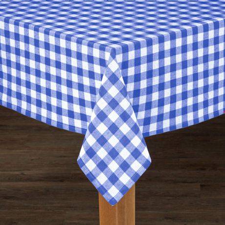 Fabstyles Country Check Tablecloth Farmhouse Decor For Indoor/Outdoor Use, Picnics, BBQ’s, Potlucks, Summer Events, Living and Dining Room (Color: Blue, Size: 55" X 55")