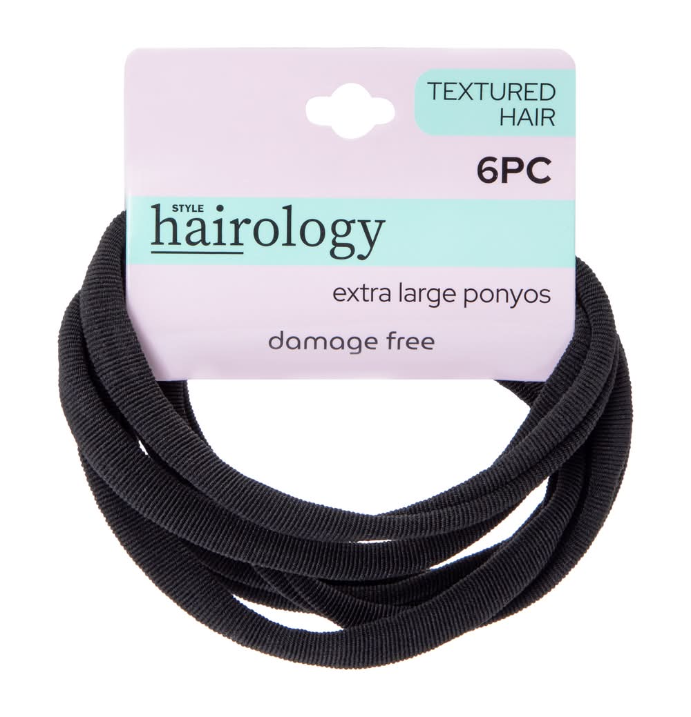 Black Extra Large Ponyos 6-Count