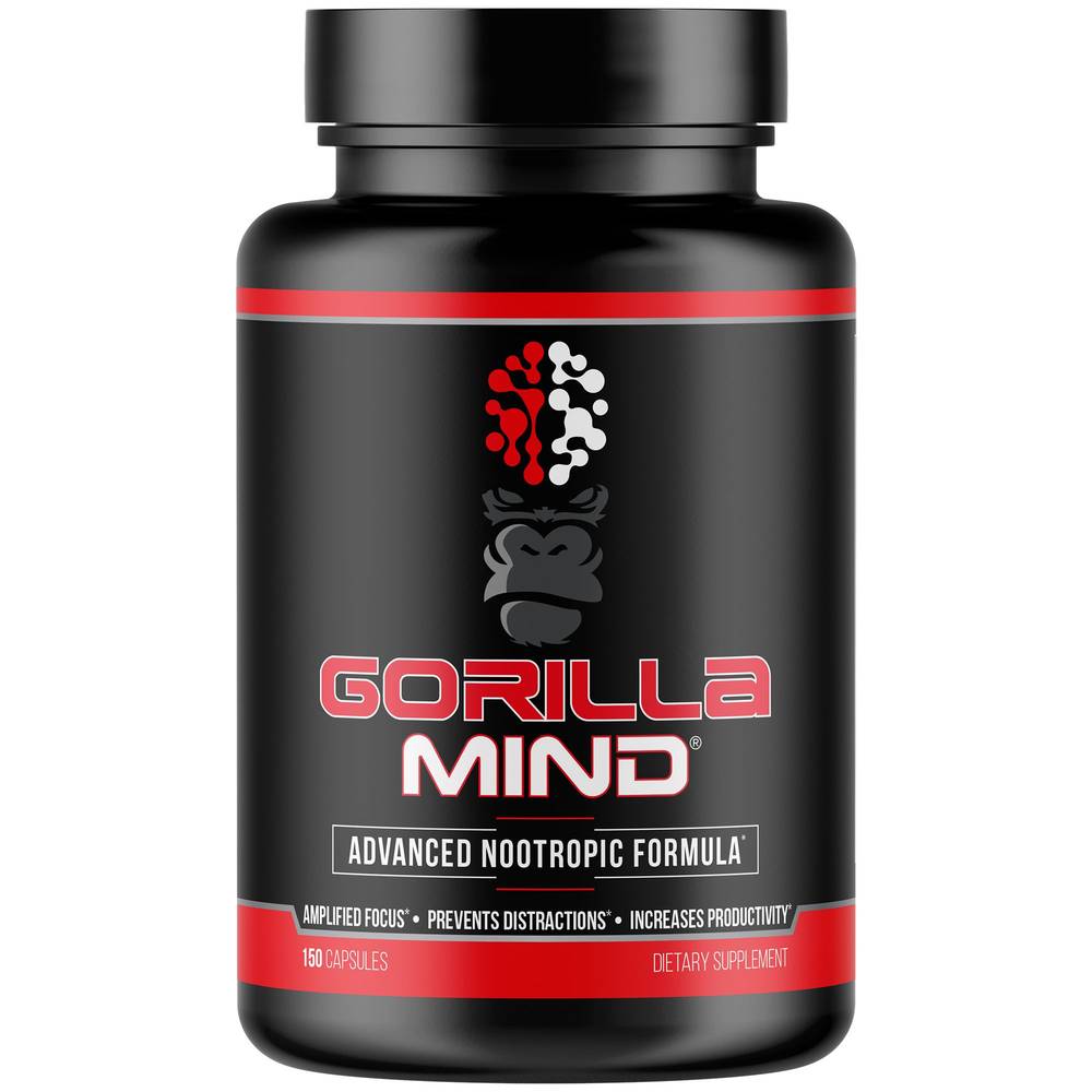 Gorilla Mind Advanced Nootropic Formula Supplement Capsules (150 ct)