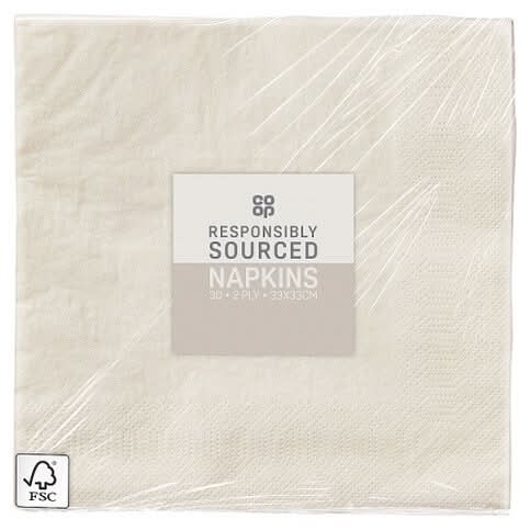 Co-op White Napkins 30 Pack EACH