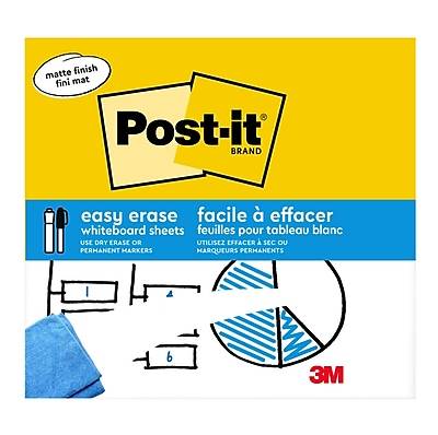 Post-It Easy Erase Plastic Adhesive Dry Whiteboard (2 ct)