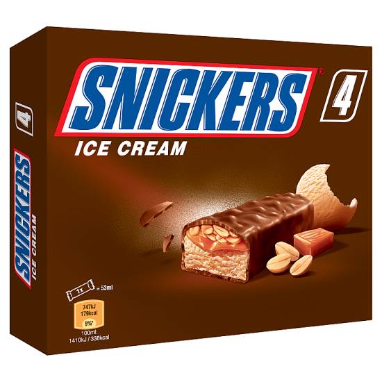 Snickers Chocolate Peanut Ice Cream Bar (4 pack)
