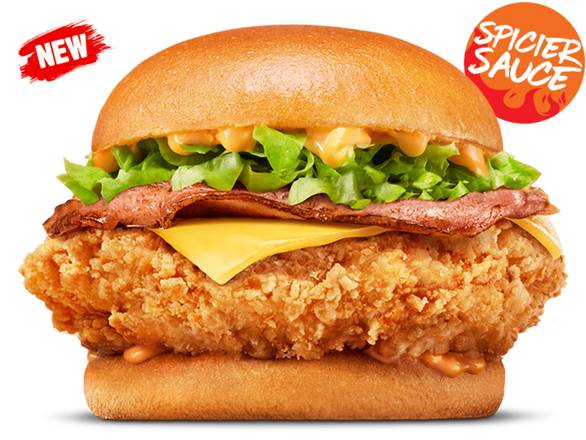 Cheesy Bacon Spicy Jack's Fried Chicken
