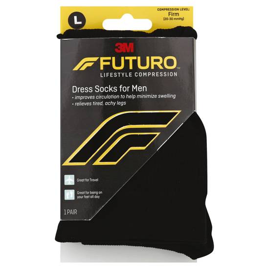 Futuro Dress Socks For Men Firm Compression Medium Black