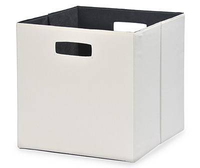 13" Natural White Fabric Bin