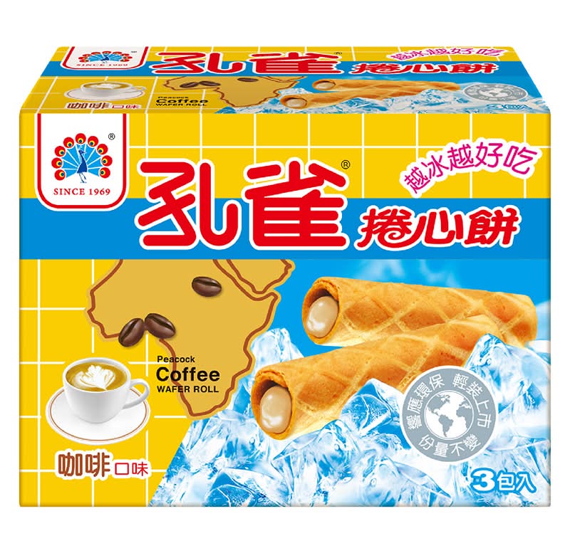 孔雀捲心餅量販包-咖啡口味63gx3 <63g克 x 3 x 1Box盒>
