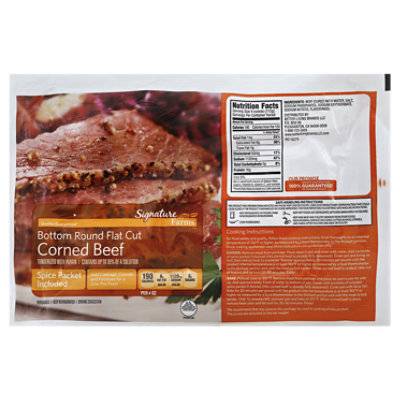 Signature Select Beef Corned Beef Bottom Round Flat Cut - 3.25 Lb