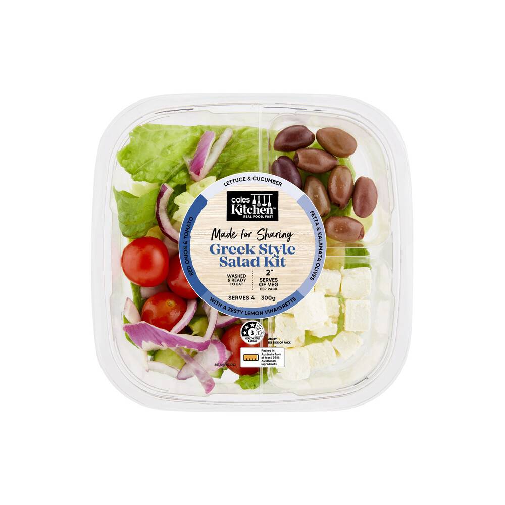 Coles Kitchen Made For Sharing Salad Kit Greek Style 300g