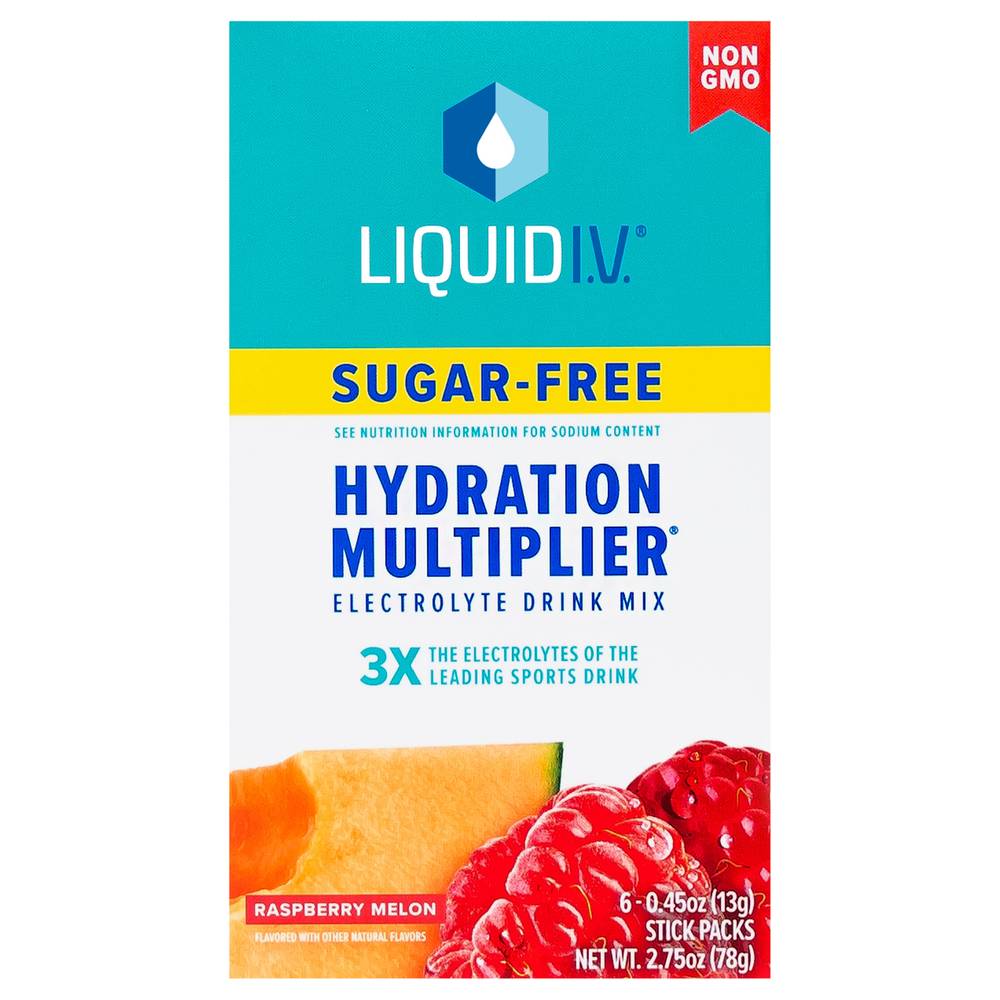 Liquid I.v. Hydration Multiplier Sugar-Free Electrolyte Drink Mix (6 pack, 0.45 oz) (raspberry melon)