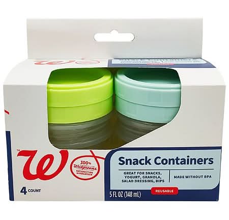 Walgreens Snack Containers, Multicolor (4 ct)