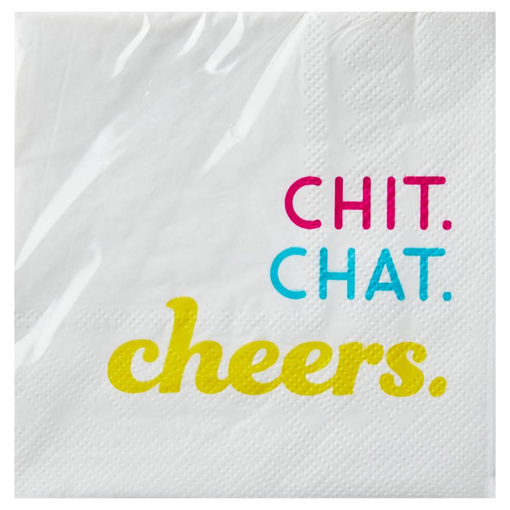 Hallmark 3-ply Chit, Chat, Cheers Cocktail Napkins