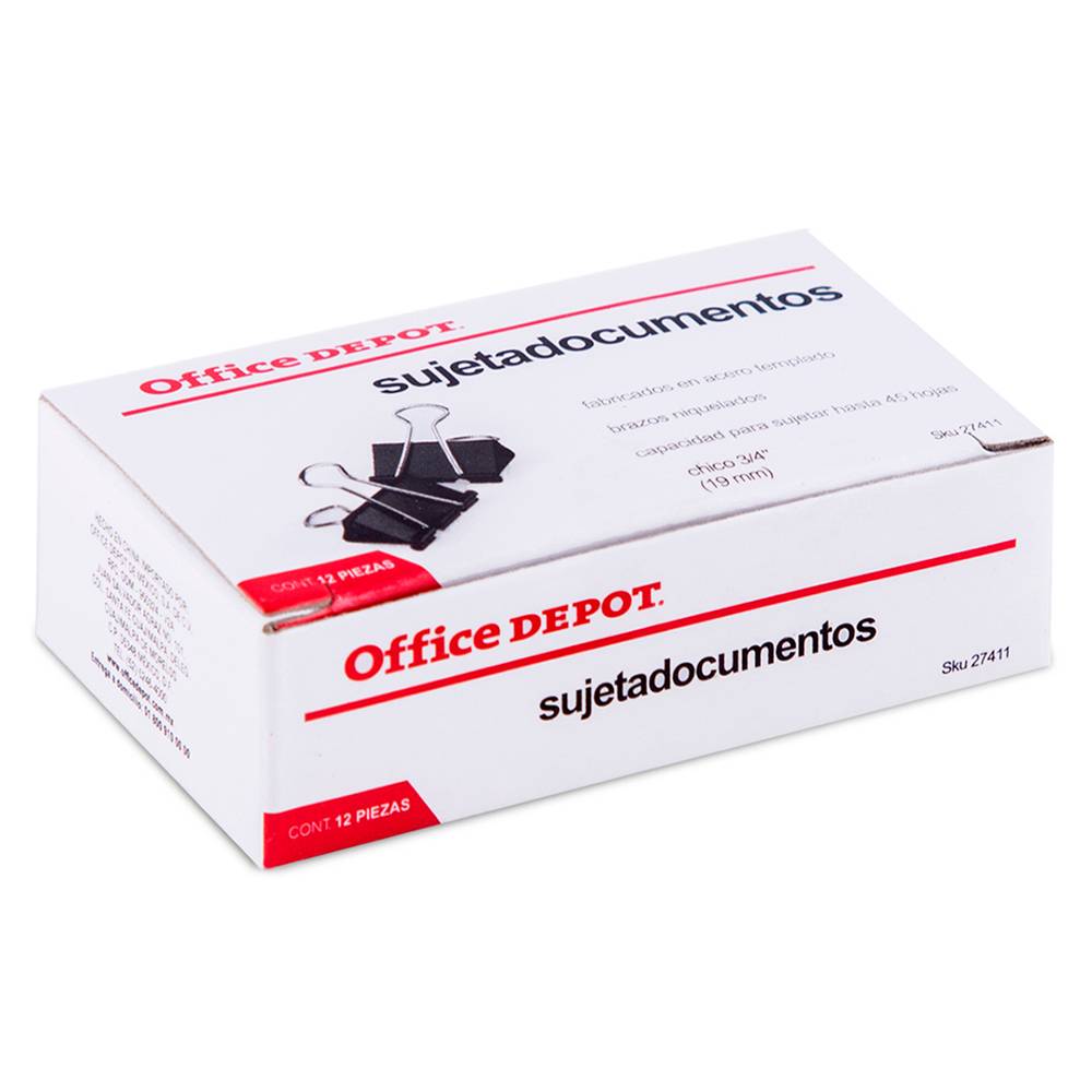 Office depot sujetadocumentos ch (caja 12 piezas)