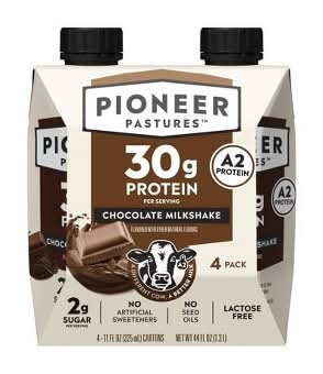Pioneer Pastures High Protein Nutritional Milkshake, Chocolate (4 x 11 fl oz)