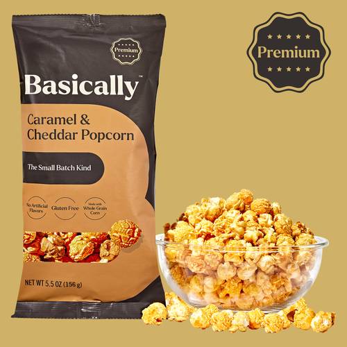 Basically Premium Mix Small Batch Popcorn, Caramel Cheddar (5.5 oz)