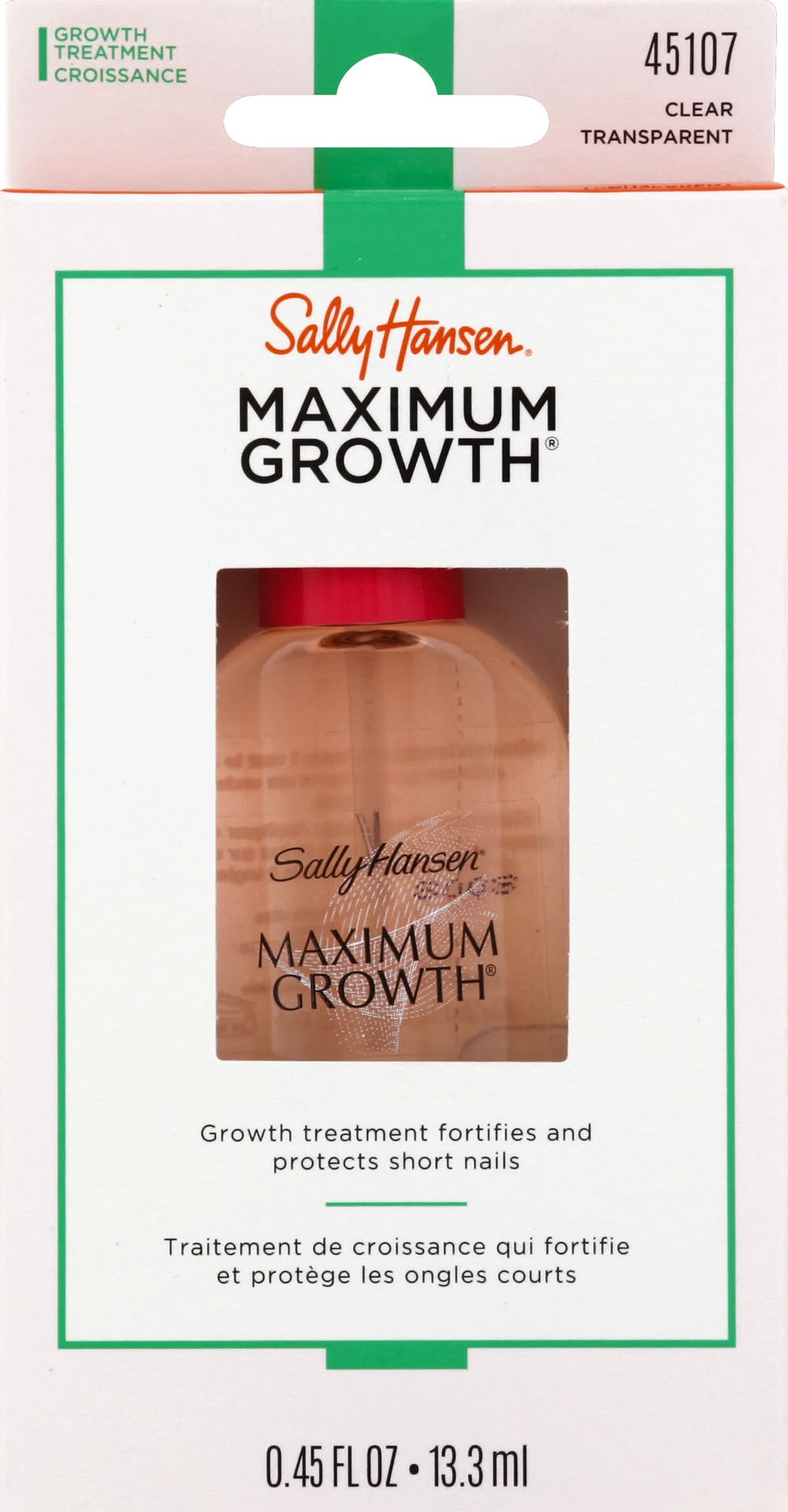 Sally Hansen Maximum Growth Treatment For Short Nails, Clear 45107 (0.45 fl oz)