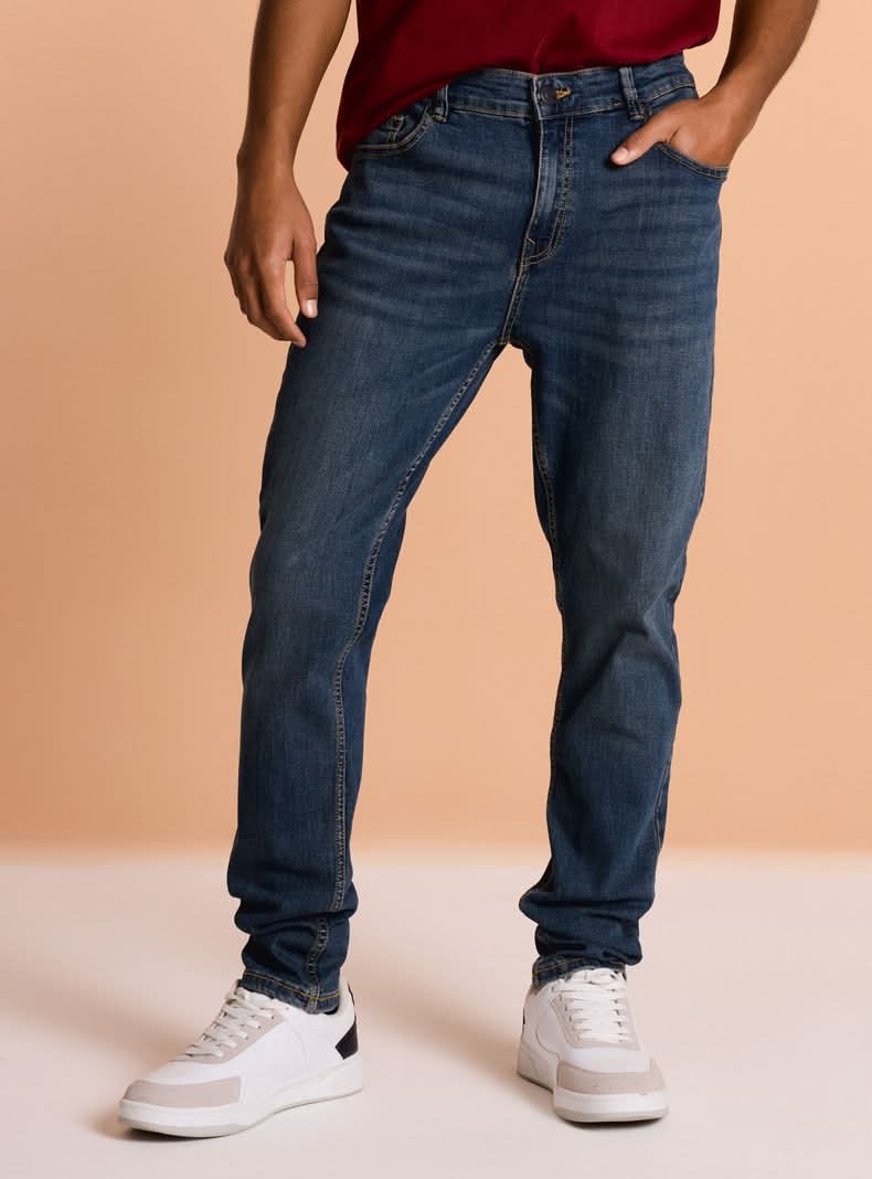 Opposite · Jeans básico deslavado azul - T 50 - Azul Eléctrico