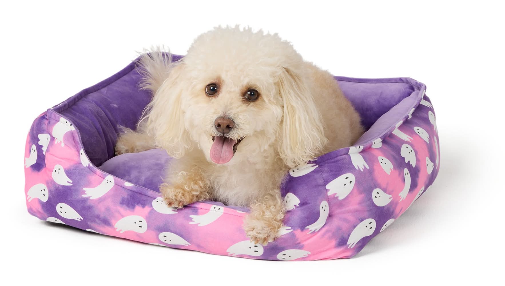 Thrills & Chills® Halloween Ghost Cuddler Dog Bed, ONESIZE 18 IN L X 20 IN W (Color: Multi Color)