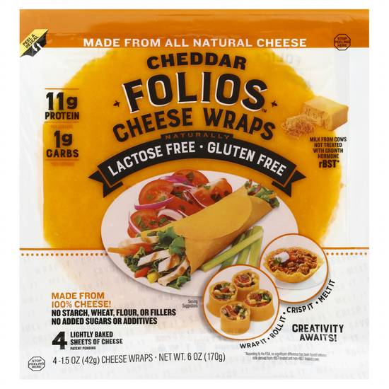 Folios Gluten Free Cheddar Cheese Wraps (4 ct)