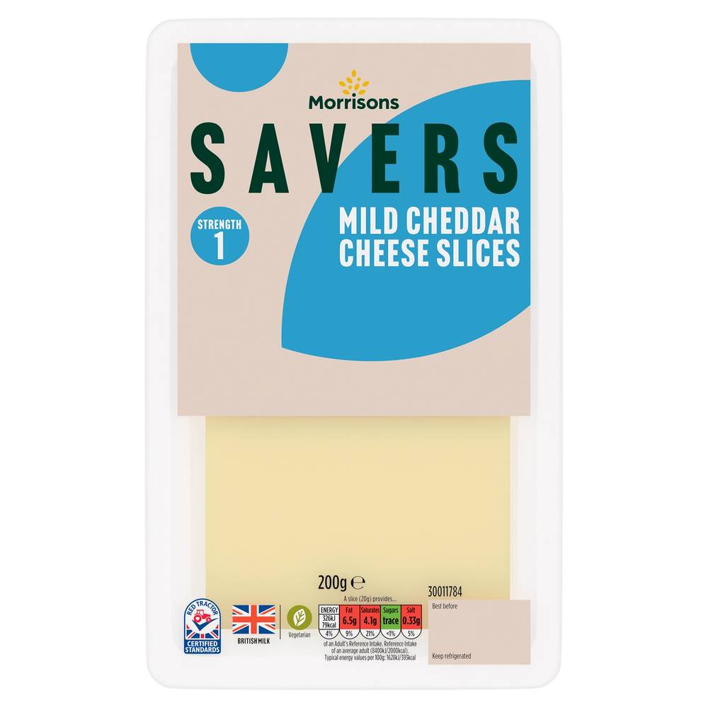 Morrisons Savers Mild Cheddar Cheese Slices (200g)