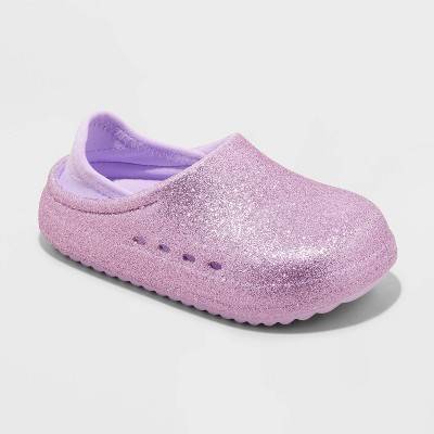 Toddler Rowan Slip-On Clog Shoes - Cat & Jack™ Purple 12T: Cushioned Heel, Non-Marking Outsole, Closed Toe, Water Shoes