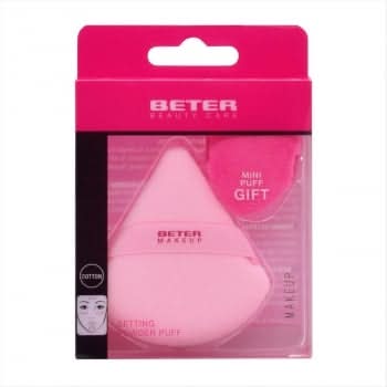 Borla triangular de algodón para maquillaje + mini borla · Beter (2 un)