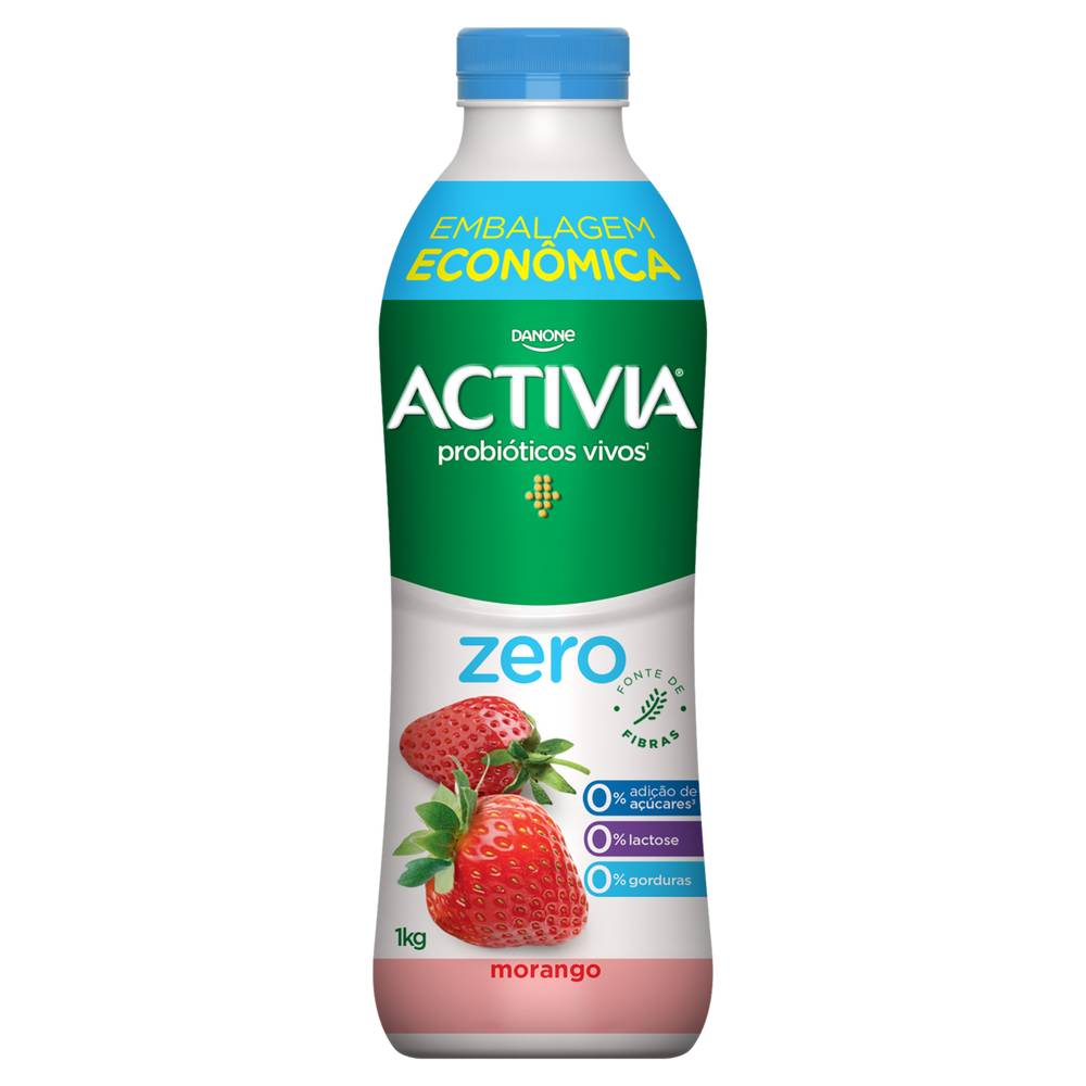 Activia leite fermentado zero lactose sabor morango (1 l)