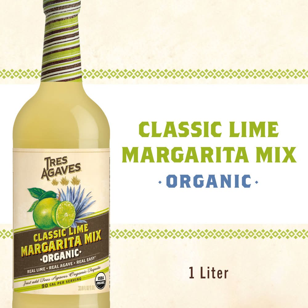 Tres Agaves Organic Margarita Mix, Classic Lime (33.8 fl oz)