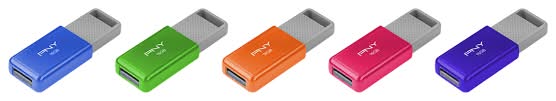 PNY USB 2.0 Flash Drives, 16GB, Assorted Colors, Pack Of 5 Flash Drives