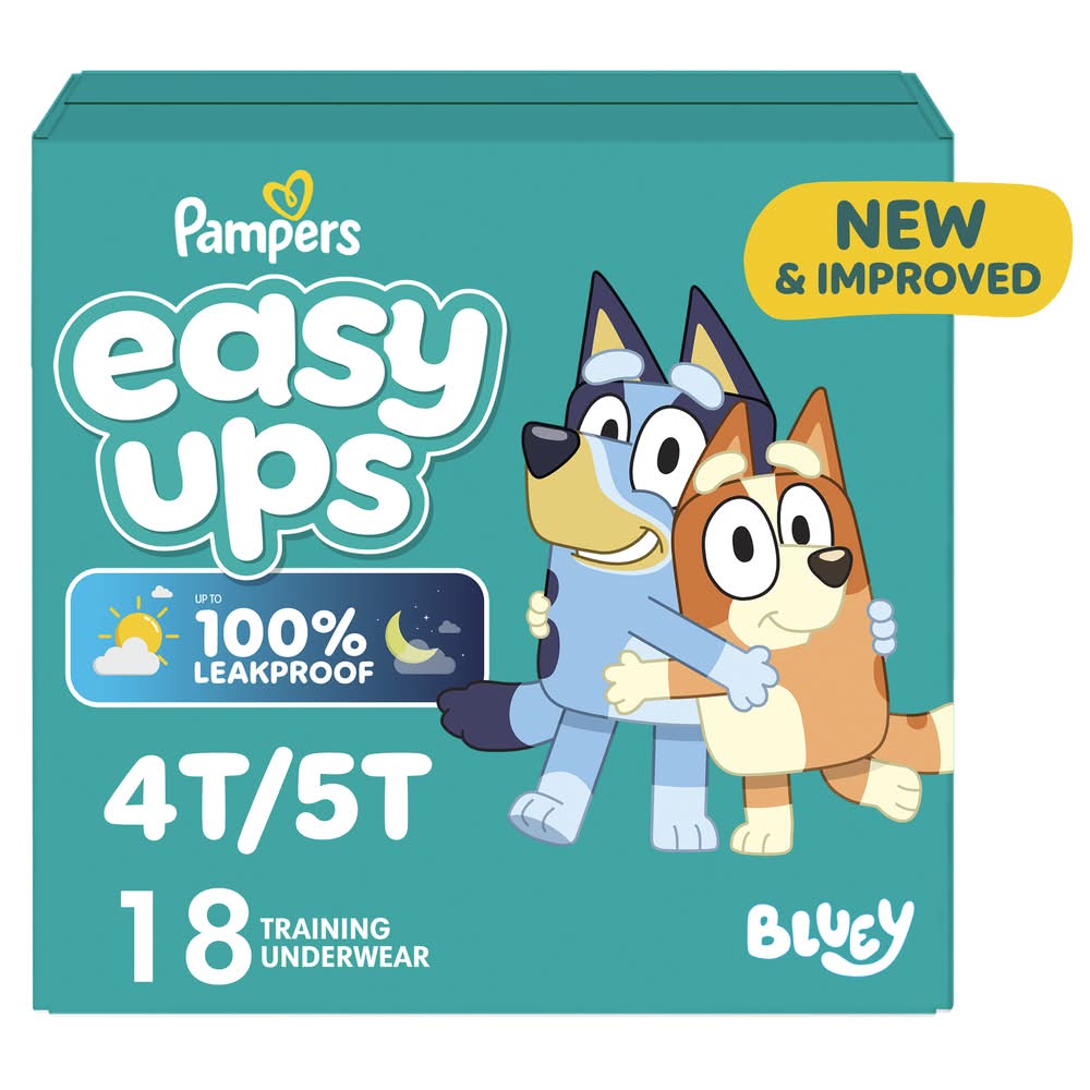 Pampers Easy Ups Bluey Training Underwear, 4T-5T (18 ct)