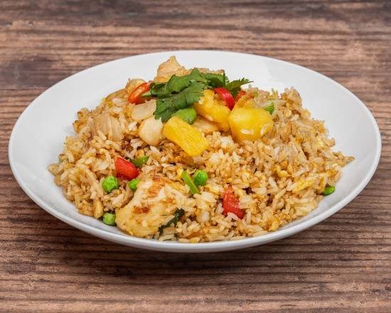 Chicken fried rice in satay sauce (沙茶酱鸡炒饭）