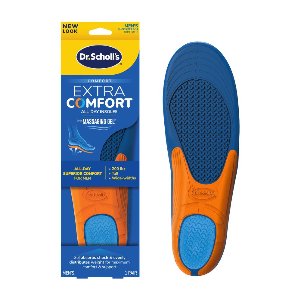 Dr. Scholl's Men's Comfort and Energy Extra Support Insoles, Size 8-14, 1 pair