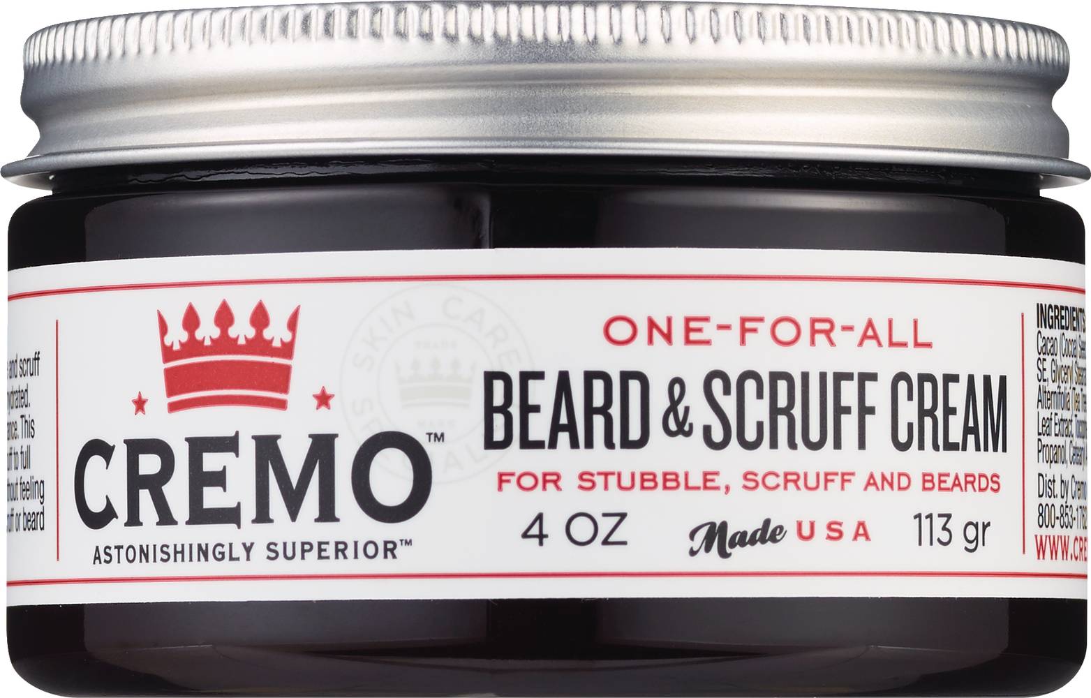 Cremo Beard Cream & Scruff Cream, 4 OZ