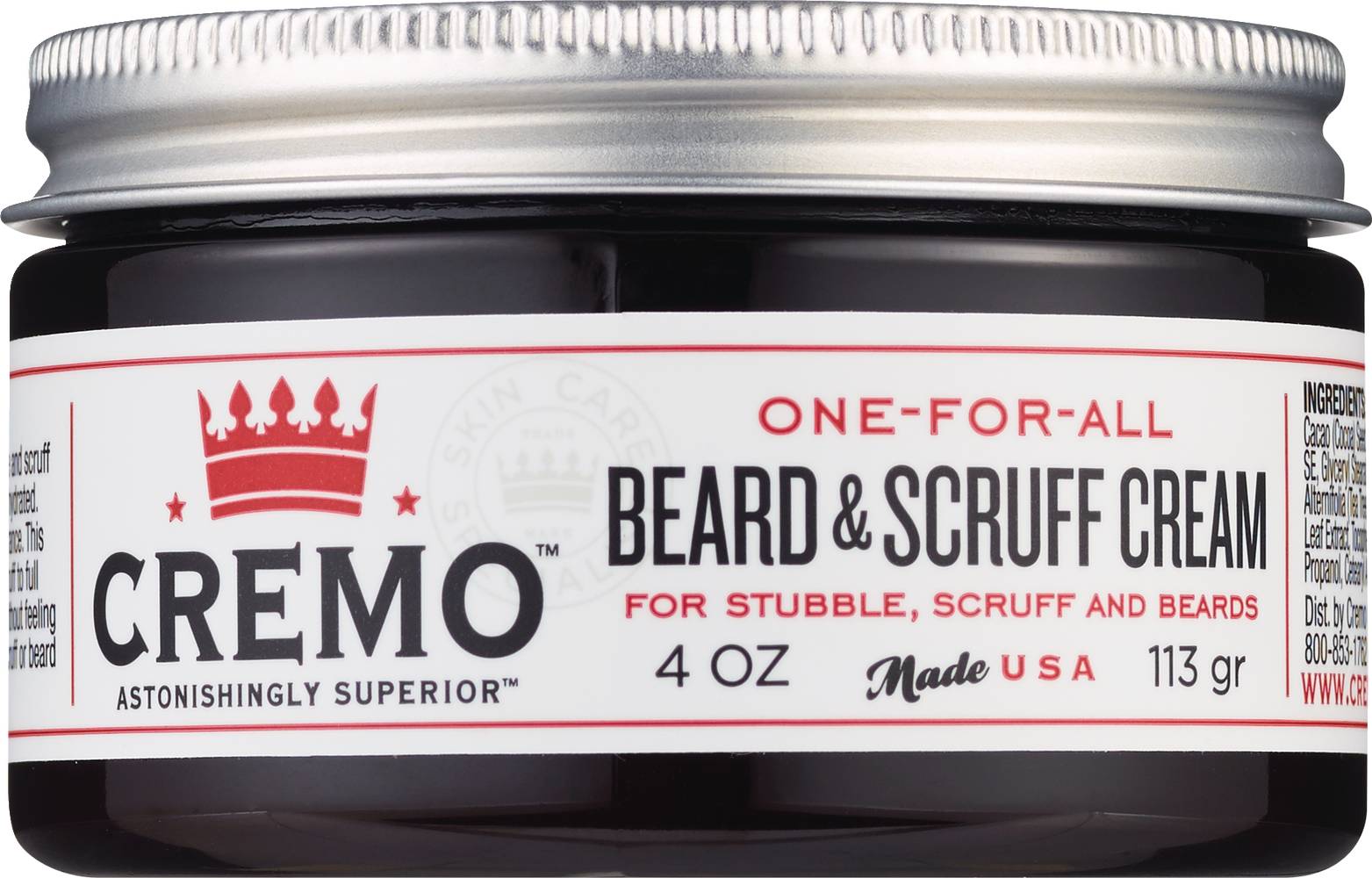 Cremo Beard Cream & Scruff Cream, 4 Oz