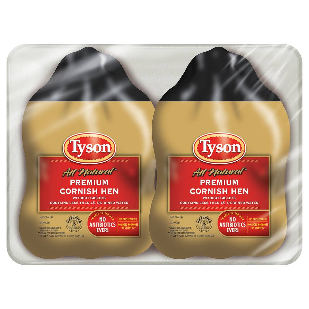 Tyson Frozen All Natural Premium Cornish Hen (2.81 lbs)