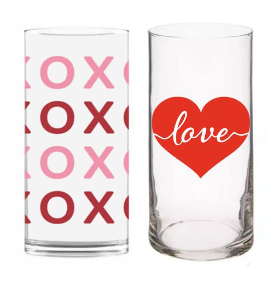 Valentine's Day Themed Cylindrical Vase, Assorted Designs, 1-ct.