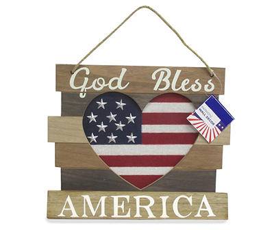 "God Bless America" Heart Hanging Wall Decor