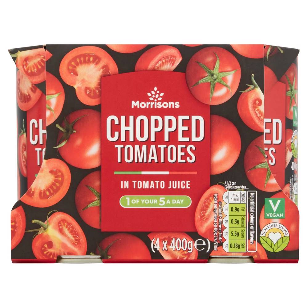 Morrisons Chopped Tomatoes in Tomato Juice (4 pack)