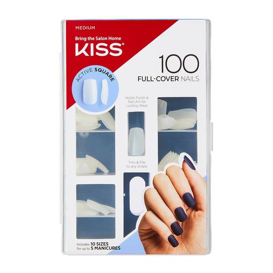 Nails By Kiss Active Square (100 ct)