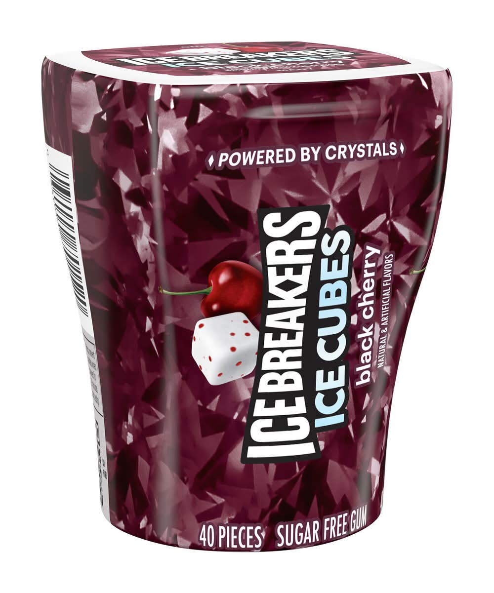 Ice Breakers Ice Cubes Black Cherry Flavored Sugar Free Gum (3.24 oz)