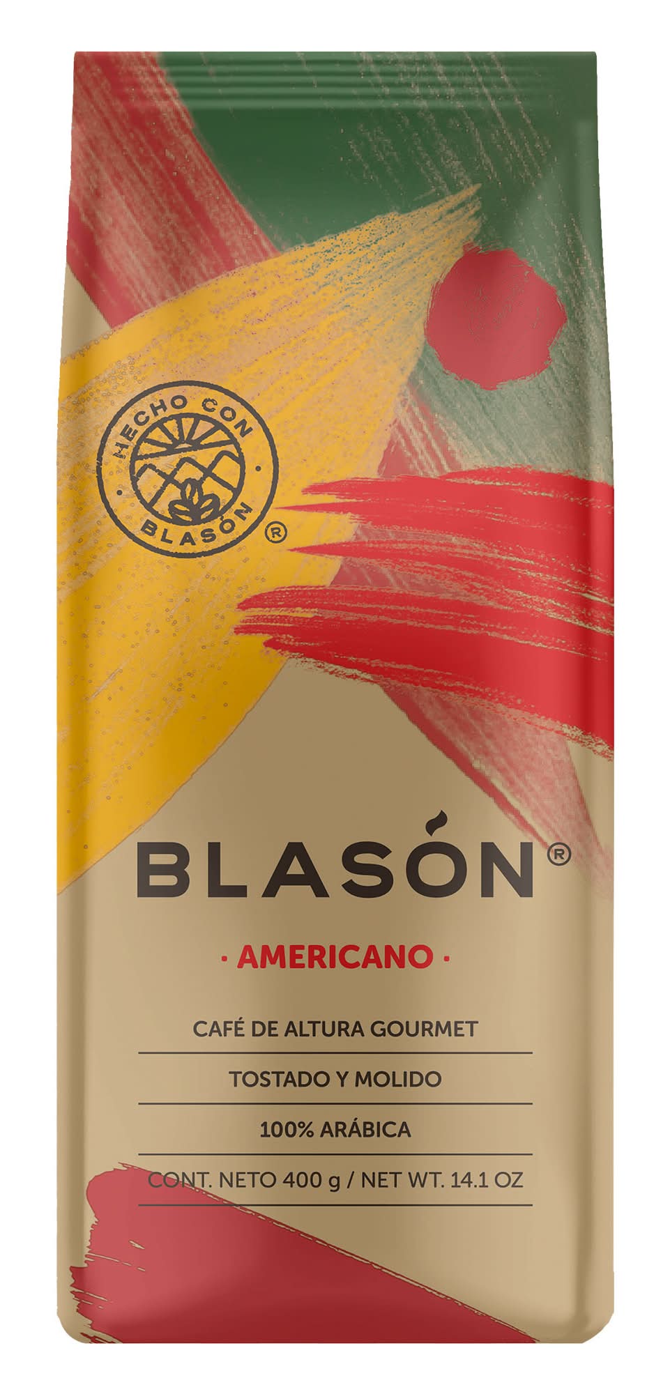 Blasón · Café americano gourmet tostado y molido (400 g)