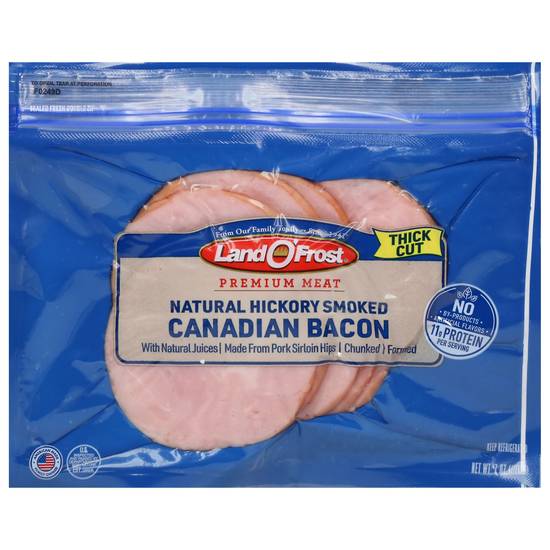 Land O Frost Canadian Bacon With Natural Juices Natural Hickory Smoked Breakfast Cuts