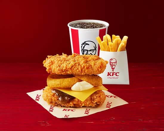ダブルダウンフィレバーガーセット(ドリンク付き)Double Down Fillet Combo