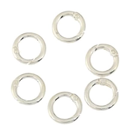 Bead Landing Metal Round Hinged Closures, 20 mm, Silver (6 ct)