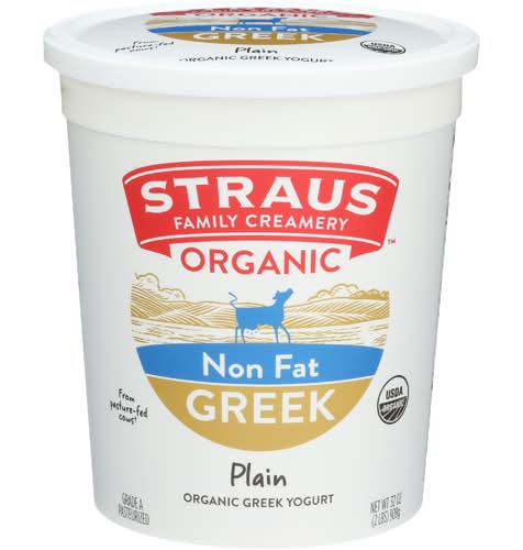 Straus Organic Plain Nonfat Greek Yogurt