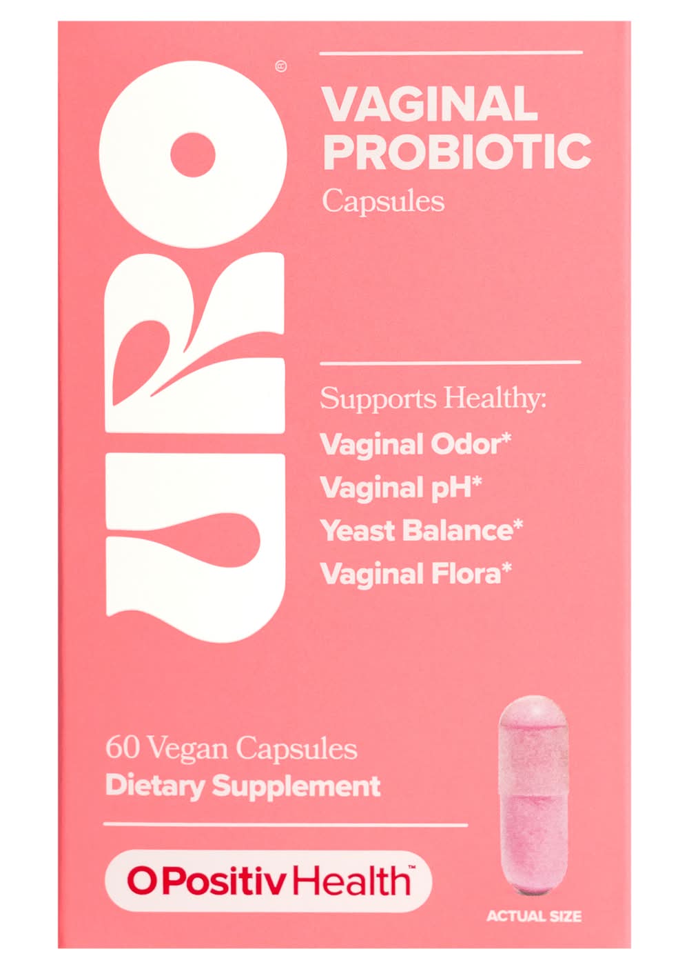 O Positiv Health Uro Vaginal Probiotic Capsules, Women (60 ct)